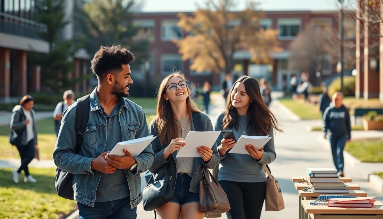Student using learning strategies while studying