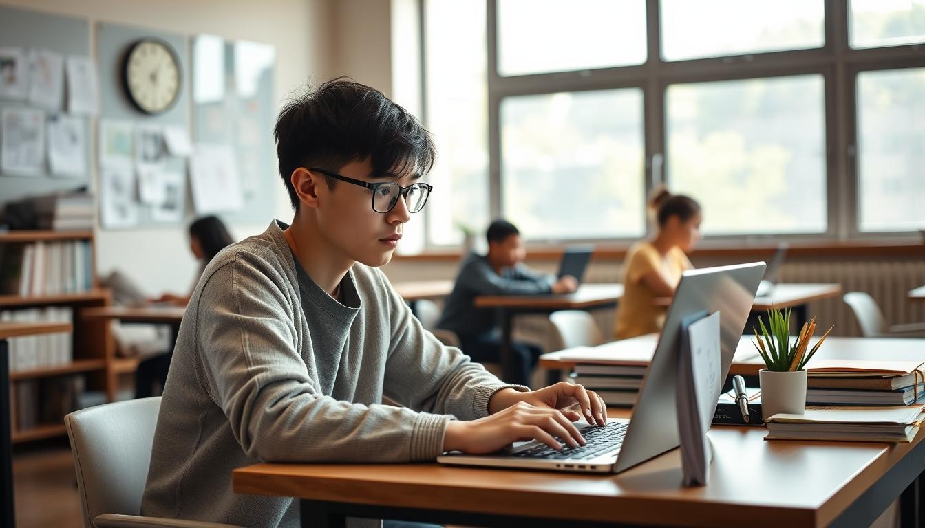 Student developing practical and academic skills